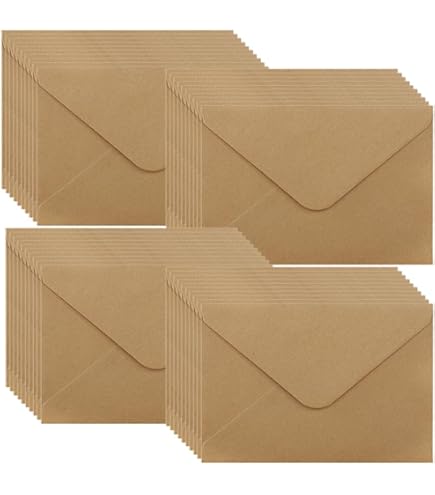 Mocraft Lot de 60 cartes en papier kraft avec enveloppes marron naturel - Cartes