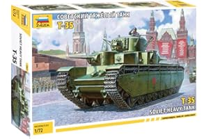 Zvezda 500785061 - Modellino di modellismo, scala 1:72 T-35 Soviet Heavy Tank WWII, modellismo, modellismo, hobby, bricolage, plastica