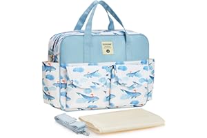 SONARIN Élégant Sac à Langer Grande Capacité Pour Bébé - Fourre-tout Bandoulière Étanche de Maternité et Voyage Avec Bretelles & Matelas à Langer