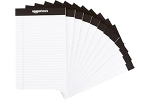 Amazon Basics Legal/Wide Strisce, 50 fogli per cuscinetto, confezione da 12, formato A5 x 8-pollici, bianco