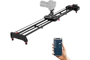 GVM GREAT VIDEO MAKER GVM suwak do kamery z silnikiem, 48", bezprzewodowy, dolly Rail z włókna węglowego, sterowanie za pomocą aplikacji, nagrywanie poklatkowe i nagrywanie wideo Follow Focus Shot i nagrywanie panoramiczne 120 stopni