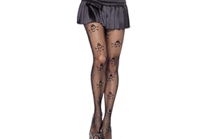 PrettyLoveHose Collant R鳩lle T괥 de Mort Halloween Noir,Taille unique