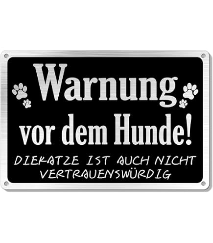 Warnschild „Freilaufender Hund“ – Gebürstetes Alu, 25x9 Cm, Reflektierend, Für Garten, Zaun & Tor, Schwarz-weiß