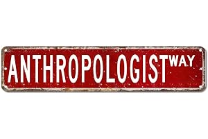 Yelolyio Antropolog gatuskylt present till antropolog yrke aluminiumskylt 15 x 60 cm anpassad rostfri metall väggkonst chic metalldekor för Lane Avenue Street Way