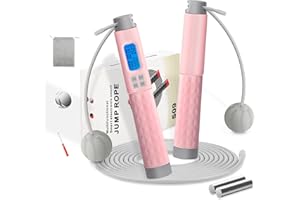 AMLGG Skipping Rope, Speed Rope for Fitness, Skipping Rope with Weights with Calorie Counter, Improved Chip and TPE Slip Handles for Training, Boxing, Rope Skipping for Fitness Women, Men