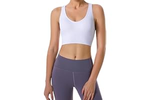 Heersan Damen Sport BH Yoga Bra mit Gepolstert Bustier Damen Tank Top BH Ohne Bügel für Sportarten mit Mittlerer Belastbarkeit Rücken Verkreuzt Sport-BHS Top für Fitness Lauf Joggen Yoga