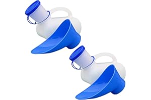 STREEHERJJKEA1 Contenitore Urina Grande Bottiglie urina uomo donna Orinatoio Portatile Unisex Urinatoio Uomo Donna Orinatoio prova fuoriuscita Con maniglia copertura orinatoio viaggio camper ospedaliero 2 pezzi