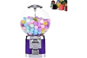 DOJOEUU Kapselautomat, Kaugummiautomat, Münzfrei, Kaugummiautomat für 3,2 cm große Kugeln, Kaffeekapsel-Aufbewahrungsautomat für Zuhause, Spielwarengeschäfte(Purple)
