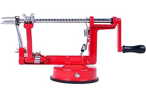ARSUK 3 en 1 Apple Éplucheur trancheuse Dicer Fruit Pomme de cuisine de pommes de terre évider machine Cutter (Rouge)