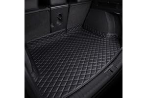 SANNITOU Cuir Tapis Coffre Voiture pour Seat Ateca 2016-2020 2021 2022 2023,Antidérapant Imperméable Protection Coffre Voiture Cargaison Doublure IntéRieure Accessoires,Black