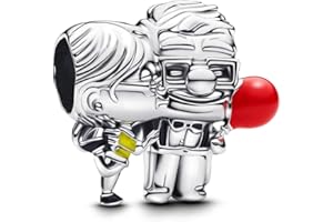 PANDORA Moments 793649C01 - Abalorio de Carl y Ellie de plata de ley, compatible con pulseras Moments de Disney Pixar, Rot, Plata de ley, No es una piedra preciosa