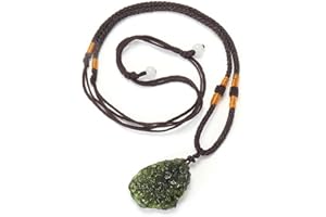 Lipfer Collar De Moldavita Natural Aerolites Verdes Piedra De Meditación De Energía Meditación Feng Shui Meteorito Collar