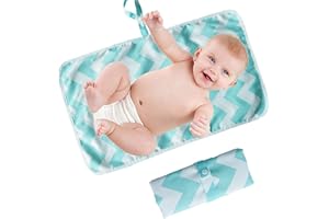 Portable Changing Mat Baby Foldable Travel Changing Mat Infant Urinal Pad 60cm x 35cm Waterproof Nappy Change Mat for Travel Home Outside - KAMHBE (Blue)