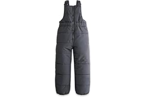 Sunny Sprout Pantalon de Neige Enfant sans Poche, Combinaison à Bretelles Adjustables - Manteau de Ski Isolant et Imperméable pour Garçons et Filles - Hiver, Ski, Jeux dans Neige (Noir, 4-7 Ans)