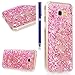 Produktbild FESELE Silikon Schutzhülle für [Samsung Galaxy A3 2017] Glitzer Diamant Luxus Kristall Silikon Dünn Transparent Tasche Handy Cover Schutzhülle, Samsung Galaxy A3 2017 Strass Durchsichtig Crystal Case Glänzend Weich TPU Bling Case Tasche Etui Bumper für Samsung Galaxy A3 2017 + Blau Eingabestift Stylus Touch Pen-Glitter,Rosa