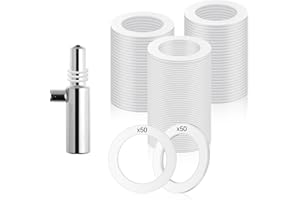 PAYFULLY Fitschenringe Kunststoff Zimmertüren, 100 Stück Unterlegscheiben Türscharnier 10 mm X 15 mm Montageringe Ohne Abriebspuren, Fitschenring-Sortiment 1mm 50 Pcs & 2mm 50 Pcs für Standard Zimmertüren