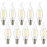 4W E14 Kıvrık LED Mum Ampul &ndash; 35W Eşdeğer, 3000K G&uuml;nışığı, 400 L&uuml;men, 220-240V, Şeffaf Cam Filament, 10&rsquo;lu Paket