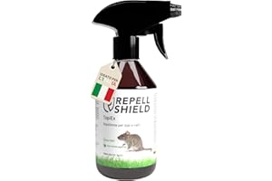 RepellShield Repellente Topi Auto, Cavi Elettrici, Soffitta - 250ml - Non Macchia - Dissuasore per Topi da Esterno e Interno - Formula Naturale con Olio di Menta Piperita per Topi, Ratti e Roditori