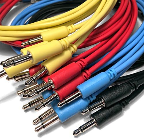 Eurorack Patch Cables - 5 PVC 3.5mm Mono Mini Jack Cables for use with Modular Synths (64 Options) Red 90cm