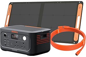 Jackery Explorer 500 v2 Portable Power Station + 100W Solar Panel + 5M Extension Cable, 230V/500W Pure Sine Wave Solar Generator, 500W AC Output Power Station