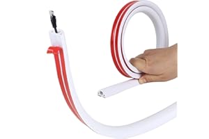 Btstil Samoprzylepny kanał kablowy, PCW, elastyczne, półokrągłe dno, osłona kabla, ochrona kabla do wszystkich kabli zasilających do domu, biura, szkoły, magazynu (D20 (20 x 11 mm), biały, 3 m)