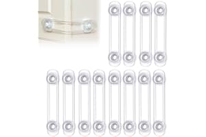 VOBULAFY Baby-Sicherheits-Schrankschlösser, 12 Packungen, Kinderschränke, Babysicherung für Toilette, Schublade, Kühlschrank, Öfen, transparent