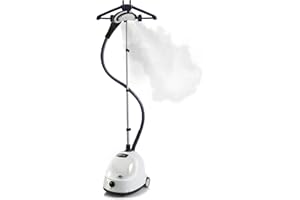 Fridja f1000 Professional Vertical Garment/Steamer Ideal for Suits and Delicate Materials Including Wedding Dresses, Easy to Use - Updated Model (White Steam Iron)