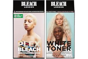 BLEACH LONDON - Cool Blonde Base Set - Plex Bleach Kit and White Toner Kit for bleaching and toning hair platinum - 2 pack