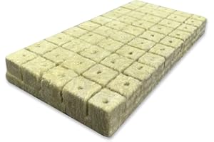 CNANRNANC 50 Stück Steinwolle Würfel Steinwolle Steinwollmatte Grow Anzucht Anzuchtmatte Bodenloses Kultursubstrat Sämling Grünhäuser Steinwolle 25x25x30MM