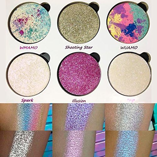 haosshop 6 Color Eyeshadow Palette Lovely Cute Bling Metallic Color Long Lasting for Haloween Christmas Dress Up Party