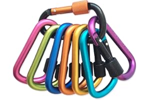 ANKIER Locking Carabiner, 8-colors Premium Aluminum Alloy D-ring Carabiner Clips for Outdoor, Camping, Hiking, Traveling, Fishing, Backpack, (8 pcs)