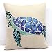 Vanki ocean serial Cotton Linen Square Decorative Throw Pillow Case Cushion Cover 18X 18 inches ,lovely blue Sea Turtles