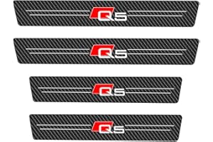 Kukeyiee 4er-Pack Auto-Karbonfaser-Einstiegsleisten für Audi Q2 Q3 Q5 Q7 Q8 Kratzfeste Aufkleber-Schwellenzierleisten