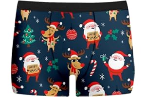 GENERISCH Boxershorts Herren Weihnachten Lustige Weihnachtsboxershort Männer Lustig Weihnachtsunterhose Weihnachts Boxershorts Herren Weihnachts Unterhosen Männer Lustige Unterhosen Weihnachten