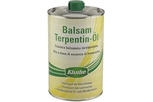 KLUTHE 1 Liter Balsamterpentinöl Hochwertiges Balsam-Terpentinöl inkl. 1 Pinsel zum Auftragen von E-Com24