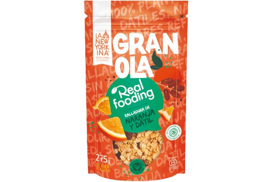 La Newyorkina Granola Real Fooding 275g Con Aceite de Oliva Virgen Extra y Pasta de Dátil
