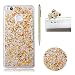 Produktbild Für Huawei P10 Lite Hülle Glitzer ,SKYXD Blattgold Funken Flocken Pailletten Design Schutzhülle Weiche TPU Transparent Silikon Handyhülle mit [ Koala Staubstecker + Eingabestift ] Glanz Kristall Handytasche Schick Klar Zurück Haut Schlank Etui Schale Fall - Gold