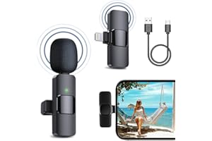 Dadazhenxuan Mini Microphone Multifunktion,Mini Wireless Mikrofon für Video,Mikrofon Wireless Für iPhone Android,Mikrofon Bluetooth Handy,Mikrofon Zum Anstecken (iPhone1)