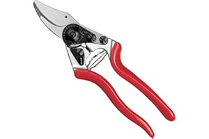 FELCO 6 sécateur bypass compact pour main moyenne, lame en acier trempé, poignée en aluminium forgé, tête de coupe inclinée ergonomique, confort de coupe professionnel, fabrication suisse