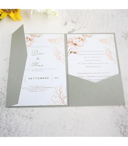 Scatoline Kraft Per Inviti - Set Da 50 Per Matrimoni, Battesimi E Regali - Facili Da Montare Senza Colla - Foto 6