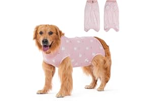 DoggieKit Traje de Recuperación de Perros para Hombre, Body Perro Post Cirugía Traje Recuperación para Perros,Después Castración Protector Heridas Abdominales para Perro (Rosa-Conejo, X-Large)