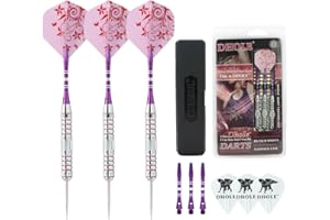 CUESOUL DHOLE Steel Tip Darts Set 21/23 Grams With 3 Steel Tip Barrels, 6 Durable Aluminum Shafts, 6 Dart Flights Dart Case