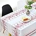 Produktbild BATTAR Natürliche Tischdecke Luxus Klassische Tischabdeckung Dekoration für Rechteck Platz Tisch Abendessen Urlaub Party Maschine Waschbar Weihnachten Neujahr Thanksgiving Decor,Pastorale wasserdichte Tischdecke-rot Lachs,140*200cm
