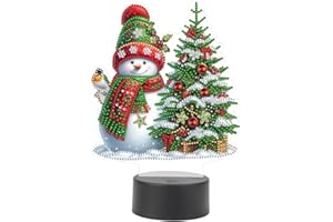 Demiawaking Diamond Painting Nachtlicht Tischdeko, Diamant Malerei Nachttischlampe Tischlampe LED Deko, DIY 5D Diamant Painting Lampe für Geburtstag Geschenke (06)