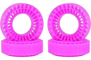POWMOK AMK 1.0 Tire Foam Inserts, 4Pcs 1.0 Tires Silicone Rubber Insert Foam, 1.0 Tires Waterproof Inner Filler for 1/18 1/24 RC Crawler TRX4M SCX24 FCX24 AX24 Enduro24 58-63mm*20-24 1.0 Tires (Purple)