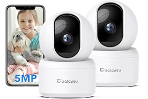GALAYOU 3K(5MP) Babyphone Camera Surveillance WiFi - Caméra de Surveillance Interieur pour Bébé, Détection Humaine AI Suivi Intelligent 360° avec Enregistrement continu, Compatible avec Alexa(2p)