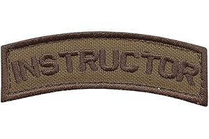 LEGEEON Instructor Shoulder Tab Tan Coyote Contractor Army Morale Tactical Touch Fastener Patch