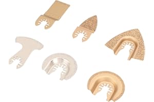 GYZOUKA Set di Lame per Oscillante da 6 Pezzi Set di Lame Multiutensile in Carburo Cementato Diamantato Lame per Strumento Oscillante per Ceramica