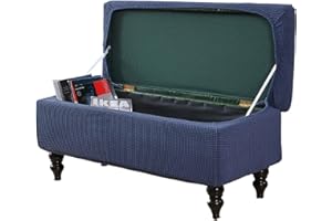 ZXWCYJ Stretch Ottoman Cover Rectangle,Ottoman Slipcovers Soft Removable Washable Footstool Protector Covers Elastic Storage Ottoman Slipcover,E,M