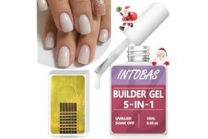 INTOBAS Kit Gel Ricostruzione Unghie 5-EN-1, Gel Per Unghie Bianco,Builder Gel Per Unghie UV Con 100 Forme Di Unghie Per Estensione Rafforzamento E Decorazione Delle Unghie,Gel Costruttore Per Unghie